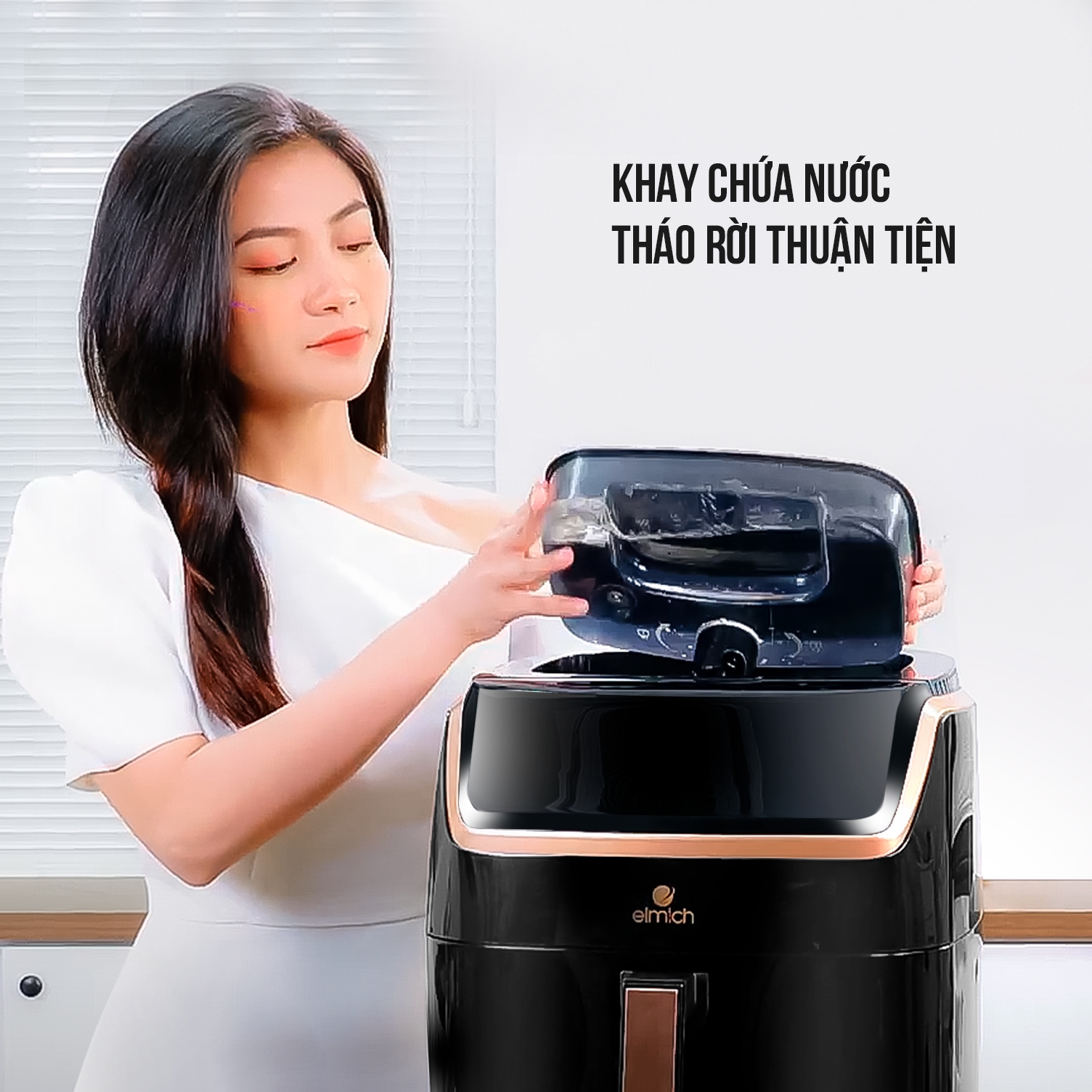 Nồi chiên không dầu hơi nước Elmich 7L AFE-3945