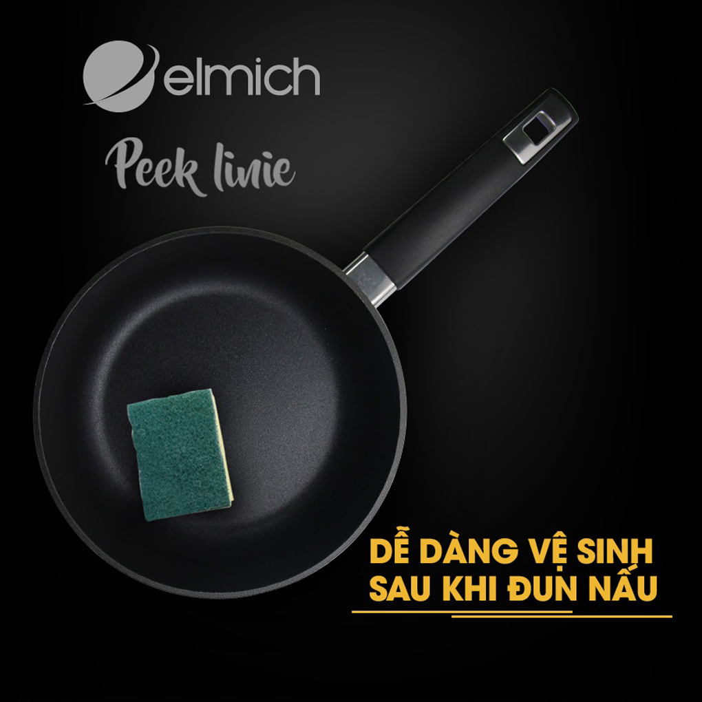 CHẢO CHỐNG DÍNH ĐÁY TỪ CAO CẤP ELMICH PEEK LINIE 26cm