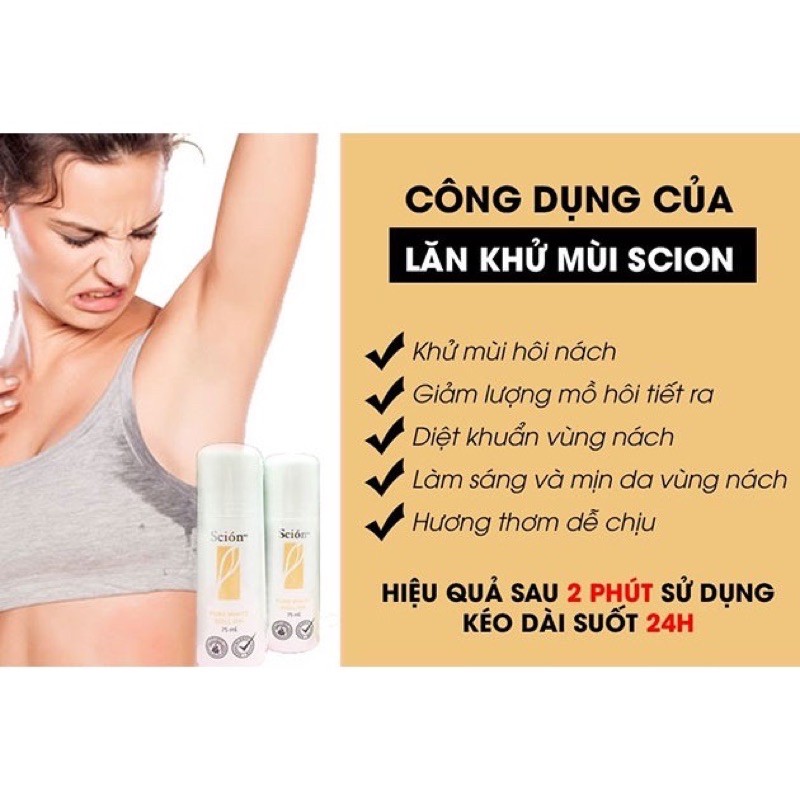 Lăn khử mùi Scion Whitening Roll on 75ml