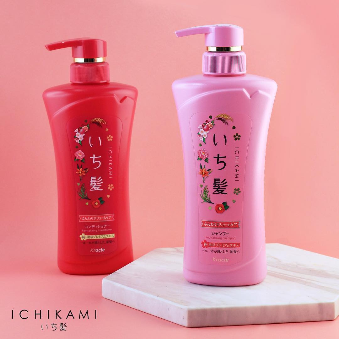 Dầu gội cặp cao cấp - Kracie Ichikami Revitalizing Shampoo Hồng 480ml