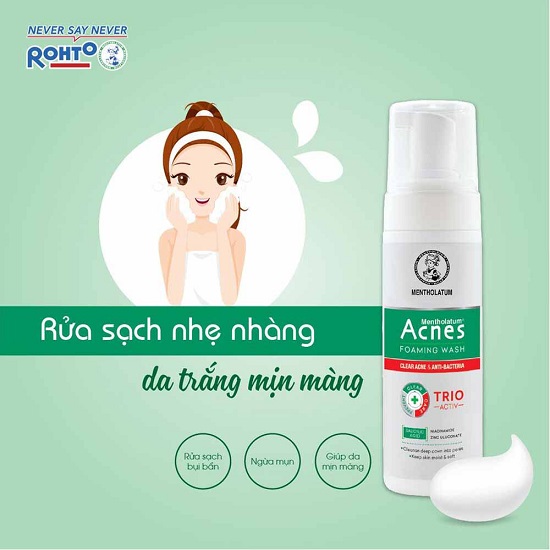 Sữa Rửa Mặt Acnes Tạo Bọt Làm Sạch Da, Ngừa Mụn 150ml Foaming Wash