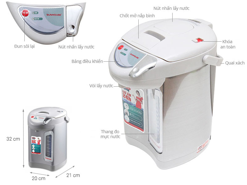 Bình thủy điện sunhouse SHD1533