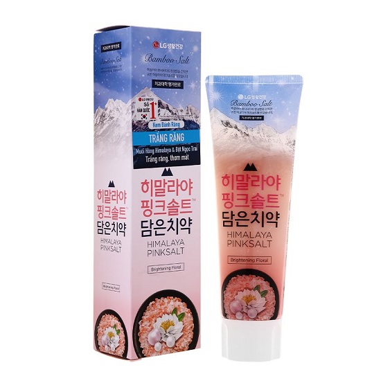 Kem Đánh Răng Muối Hồng Himalaya Pinksalt Hàn Quốc Trắng Răng Ngọc Trai - Hương Bạc Hà - Hương Hoa Bạc Hà 100g