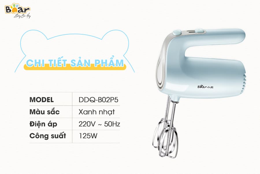 Máy đánh trứng cầm tay Bear DDQ-B02P5