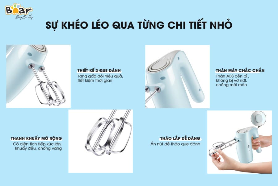 Máy đánh trứng cầm tay Bear DDQ-B02P5