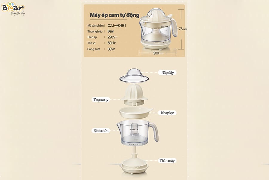 Máy vắt cam Bear CZJ-A04B1
