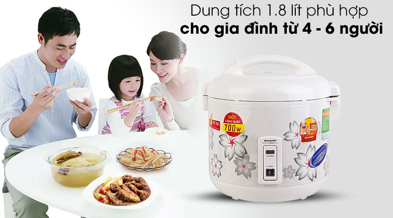 Nồi cơm điện Sharp 1.8L KS-N182ETV