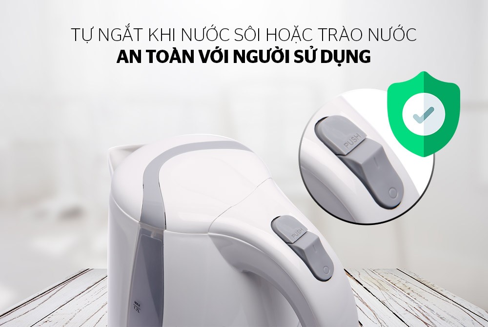 Ấm siêu tốc nhựa SUNHOUSE SHD1300 TRẮNG