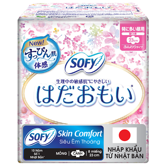 Băng vệ sinh Sofy skin Comfort 23cm cánh (8M/20M)
