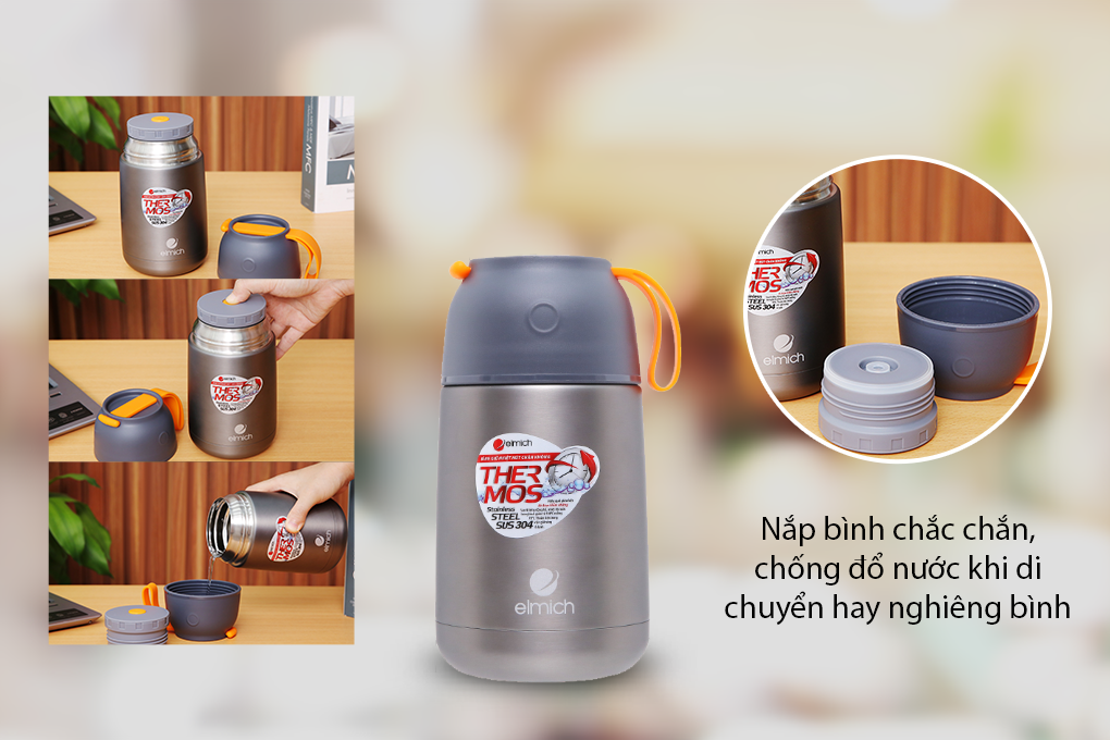 Bình đựng thức ăn giữ nhiệt inox 650 ml Elmich EL2355