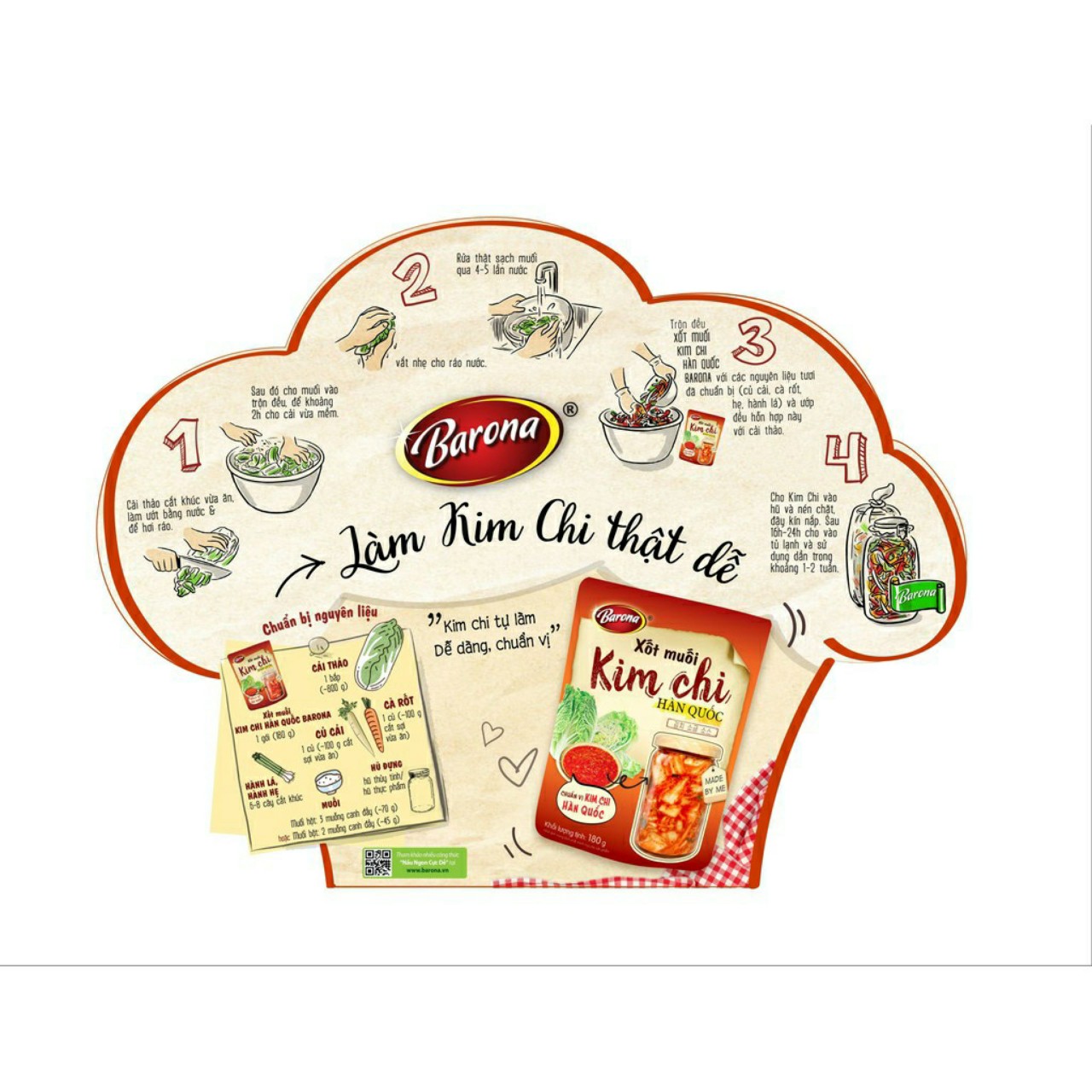 Xốt muối Kim chi Hàn Quốc Barona (180g)