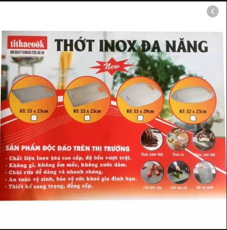 Thớt inox 304 đa năng TITHACOOK  23x33cm