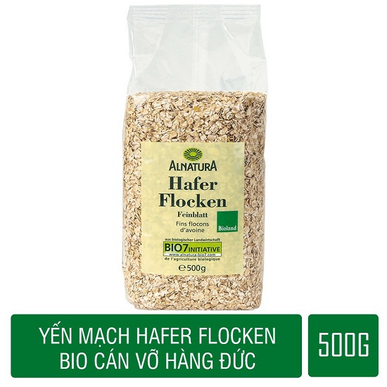 Yến Mạch Hữu Cơ Nguyên Chất Hafer Flocken nhập khẩu Đức (Cán Vỡ_Túi 500g)