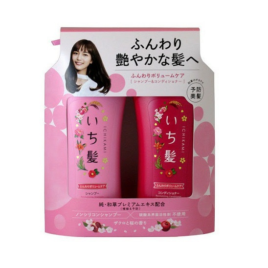 Dầu gội cặp cao cấp - Kracie Ichikami Revitalizing Shampoo Hồng 480ml