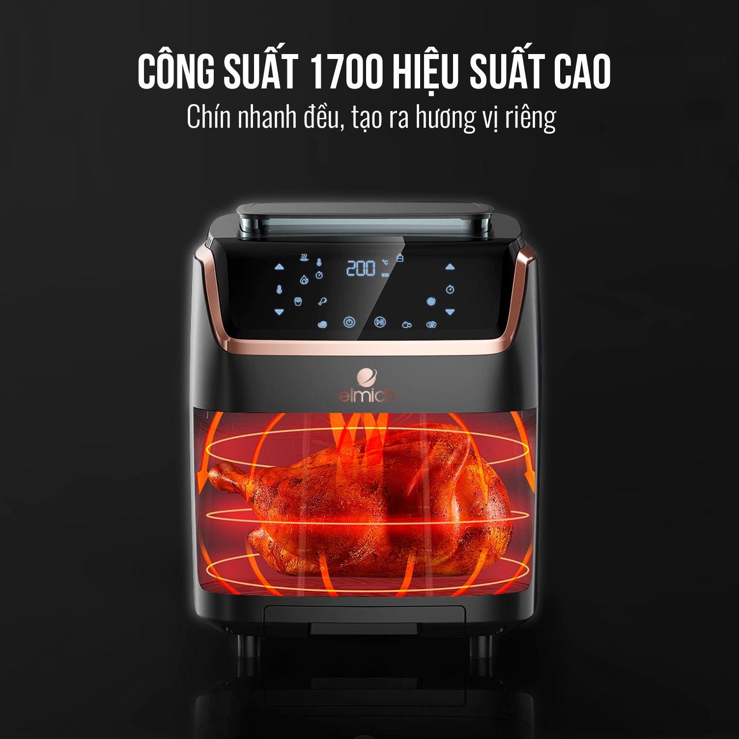 Nồi chiên không dầu hơi nước Elmich 7L AFE-3945