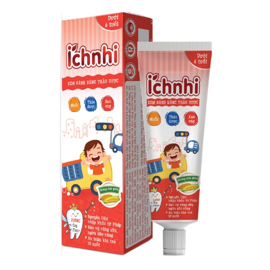 Kem đánh răng thảo dược Ích Nhi hương Dưa Gang cho bé dưới 6 tuổi