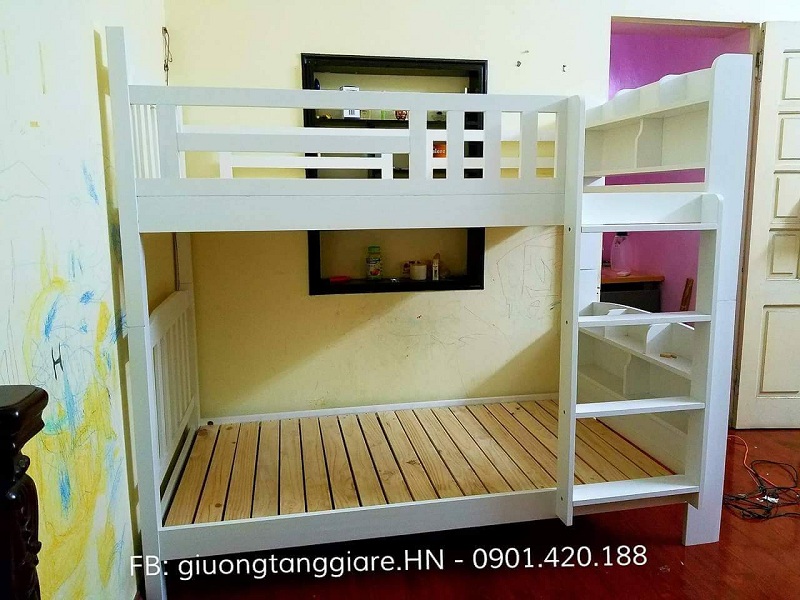 Giường tầng giá rẻ và đẹp HH91 Trắng ở tại Hà Nội