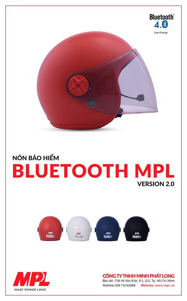 Trên tay nón bảo hiểm Bluetooth MPL : giá 1.2 triệu, chống nước, sản xuất VN
