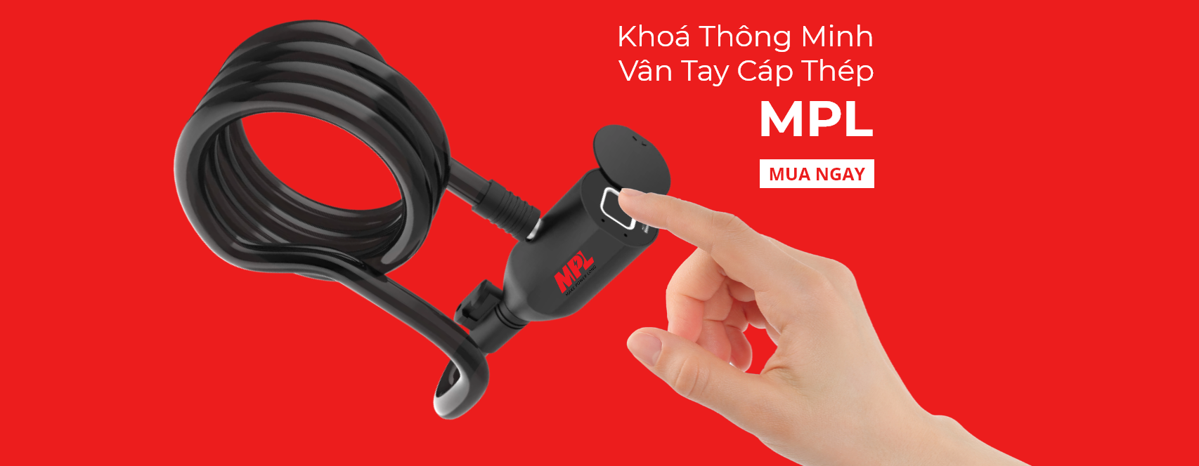 KHOÁ THÔNG MINH VÂN TAY CÁP THÉP MPL 