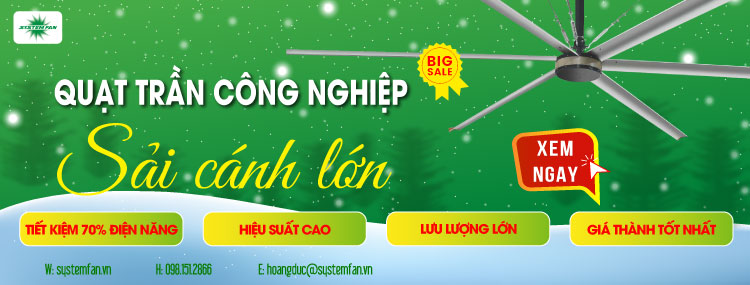 Quạt trần công nghiệp sải cánh lớn HVLS