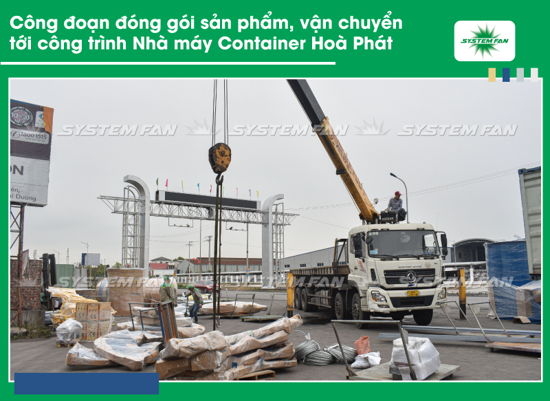 Sắp xếp xe vận chuyển sản phẩm tới công trình