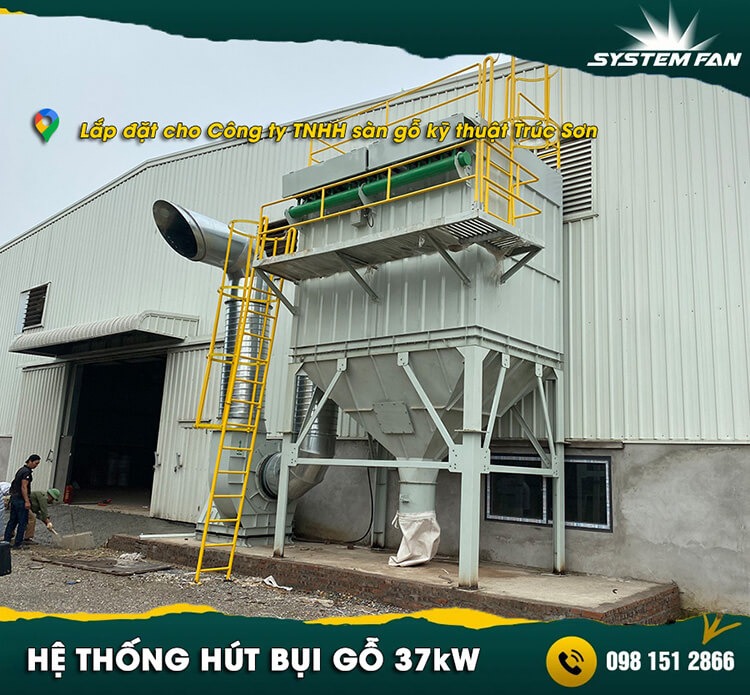 Hệ thống hút lọc bụi gỗ cho công ty Trúc Sơn