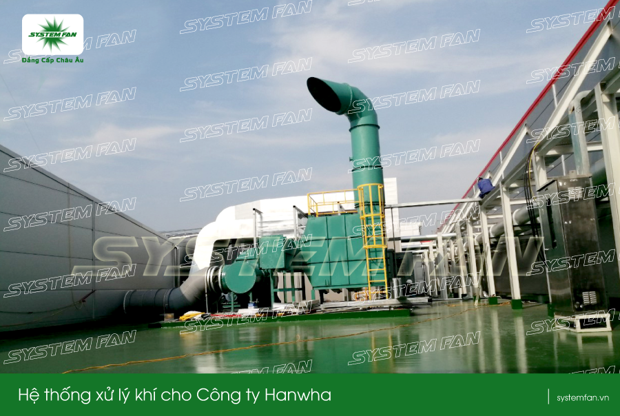 Xử lý khí thải cho coogn ty hanwha