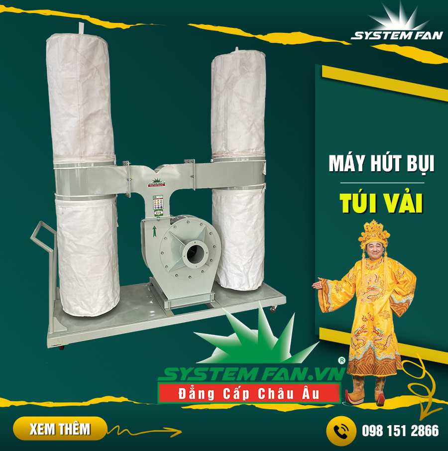 Quạt hút bụi túi vải di động Quạt hút bụi túi vải di động