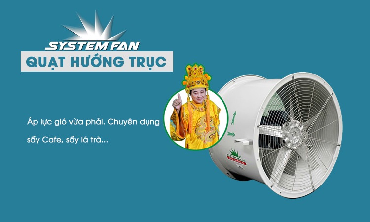 Quạt hướng trục sấy nông sản