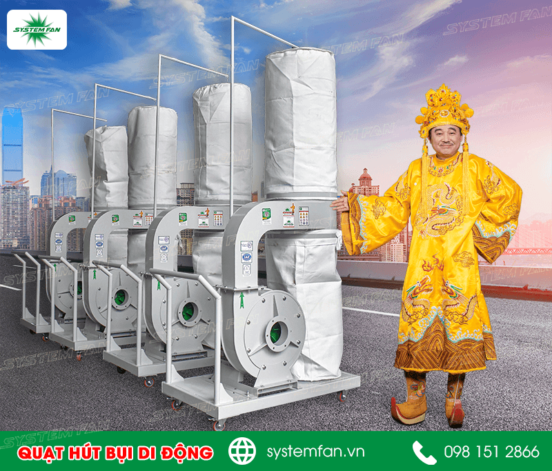 Quạt hút bụi 2 túi vải System Fan Quạt hút bụi 2 túi vải System Fan