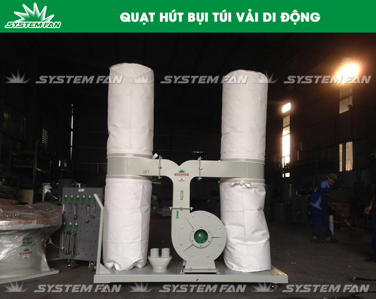 Sử dụng quạt hút bụi túi vải để thu gom bụi