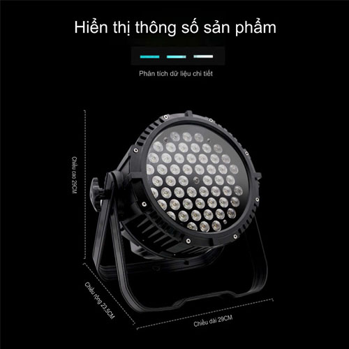 Đèn par led 54x9w ngoài trời