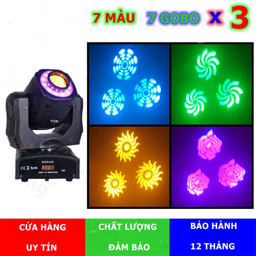 Đèn moving 60w viền led ra hoa