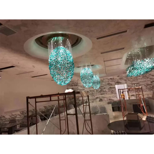 Tiền sảnh Crystal Round Shape Chandelier Đèn mặt dây chuyền tùy chỉnh K9