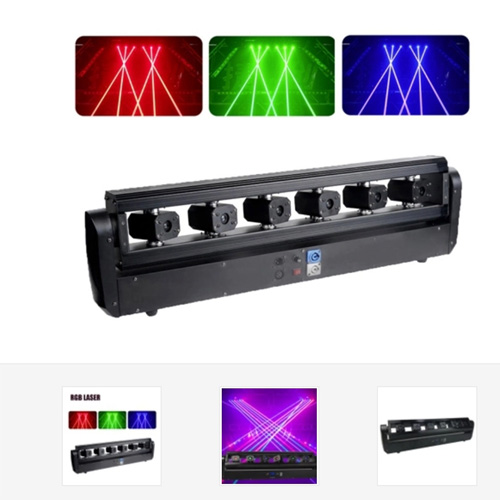 Đèn moving laser 6 mắt rgb 7 màu full led