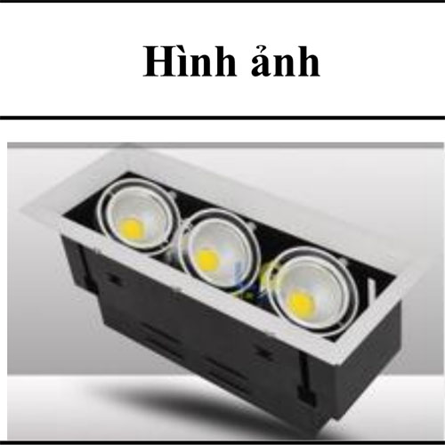 Đèn led âm trần hộp 3x7w cob