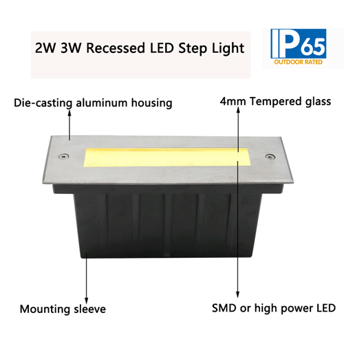 Đèn LED âm trần 2W 3W, Đèn trang trí cầu thang