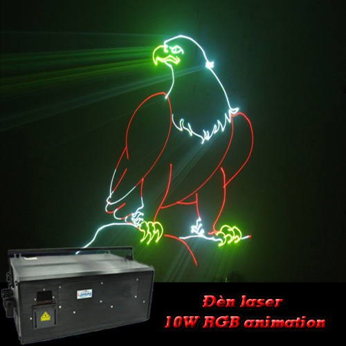 Đèn laser công suất lớn 10W RGB animation