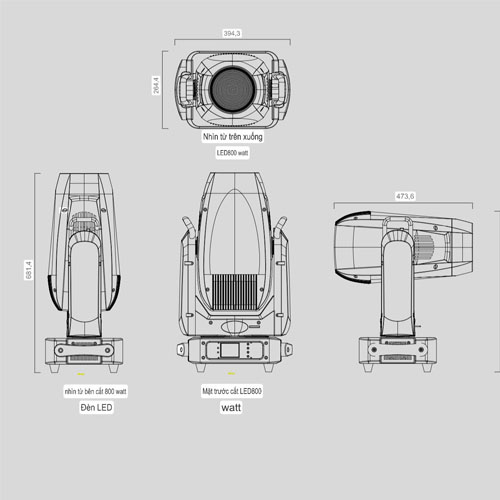 Đèn moving di chuyển 800w led bsw CMY+CTO+CUTTING