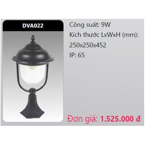 đèn trụ cổng duhal dva022 9w