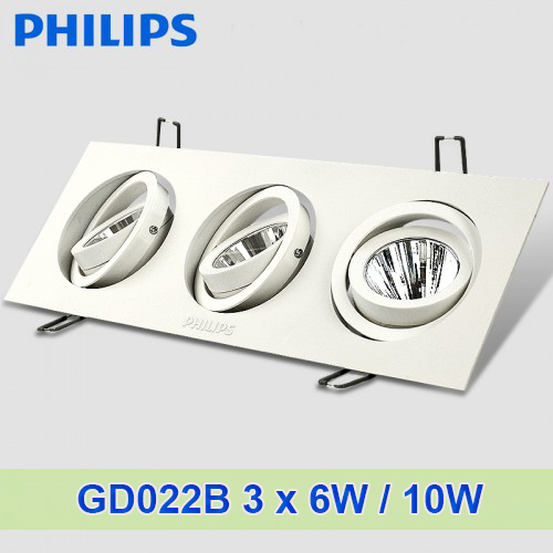 Đèn led downlight âm trần GD022B 3x6W10W