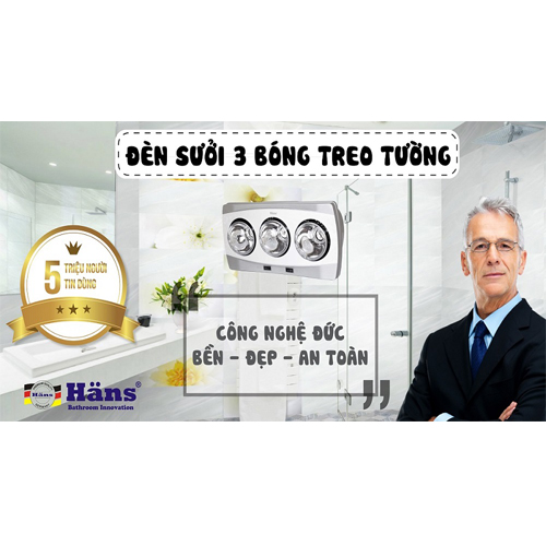 Đèn sưởi 3 bóng treo tường Hans – H3B