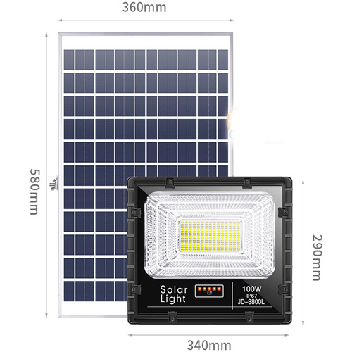 Đèn pha năng lượng mặt trời JD-8800L – 100w