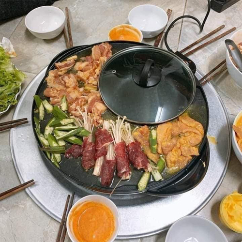 Nồi lẩu nướng JL-LN68 vừa ăn BBQ vừa ăn lẩu rất tiện dụng