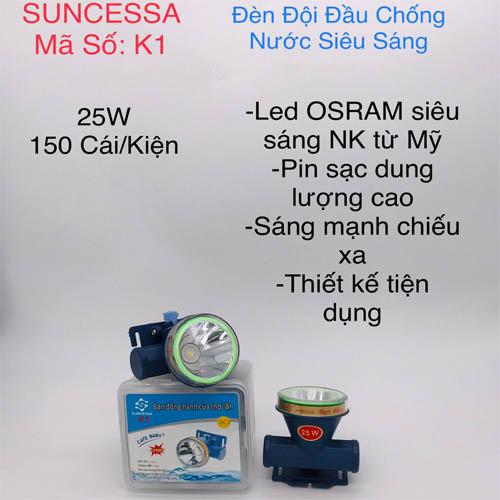 Đèn đội đầu chống nước Suncessa K1