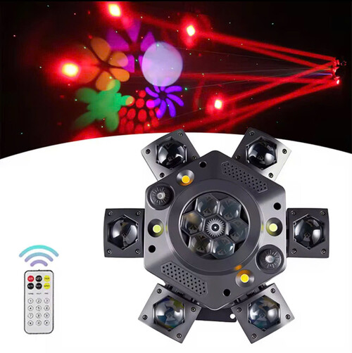 Đèn Sân Khấu Moving Gobo 6 Cánh 19 Mắt LCC LIGHTING 150W hiệu ứng LED Laser hoa văn Đèn karaoke quán bar