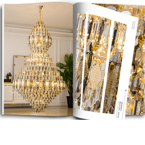 Đèn thông tầng hậu hiện đại châu Âu Chiếc biệt thự sang trọng Phòng khách Crystal Chandelier