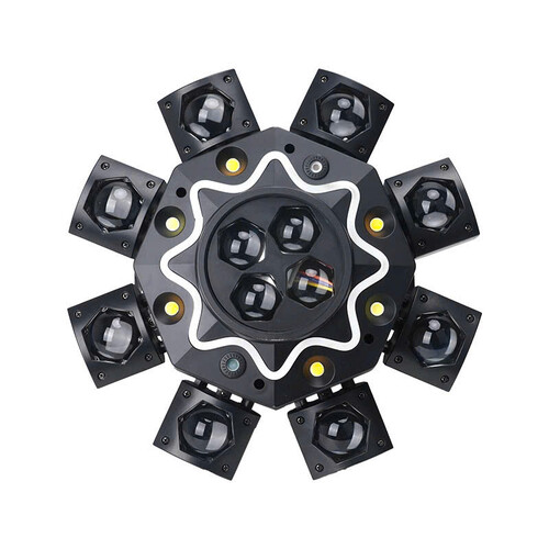 Đèn moving 8 cánh 28 mắt LCCVN, điều khiển từ xa, cảm biến âm thanh, phù hợp gia đình, karaoke, quán hát