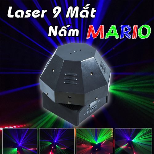 Đèn Laser sân khấu trung tâm cao cấp nấm Mario 9 mắt