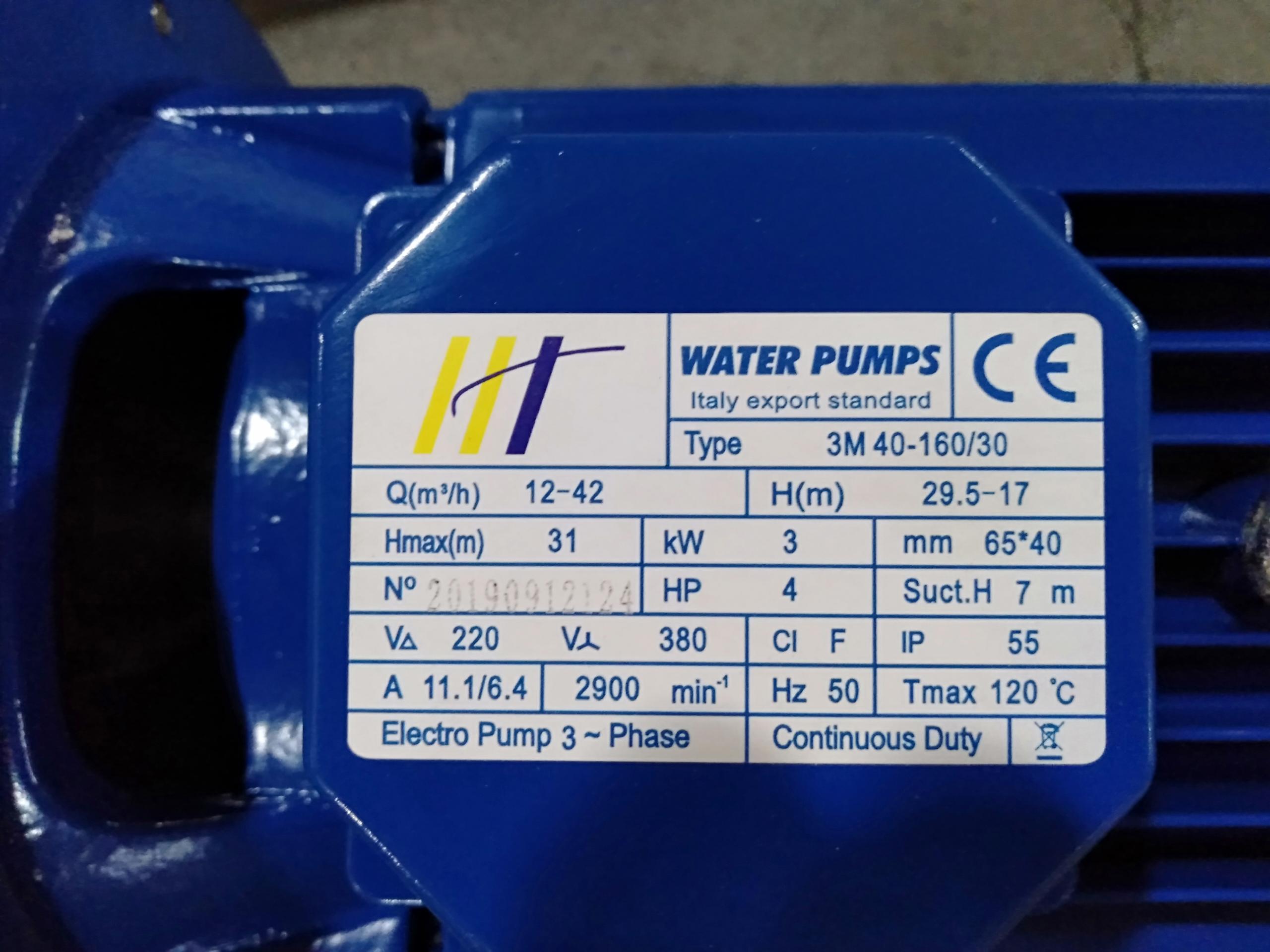 Máy bơm đầu Inox Hiệu HT 3M40-160/30